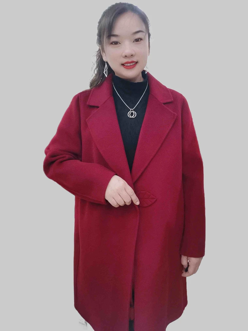 2024年秋冬新款宽松休闲洋气时尚年轻减龄双面呢大衣阔版外套