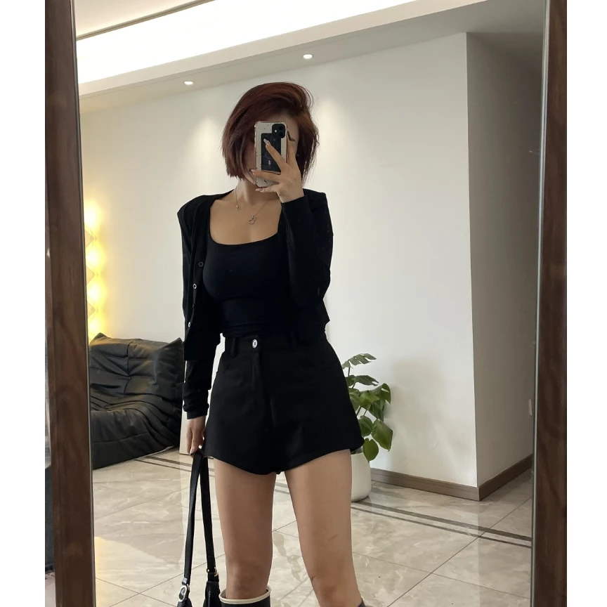 V领上衣  显瘦长袖针织气质有垫肩