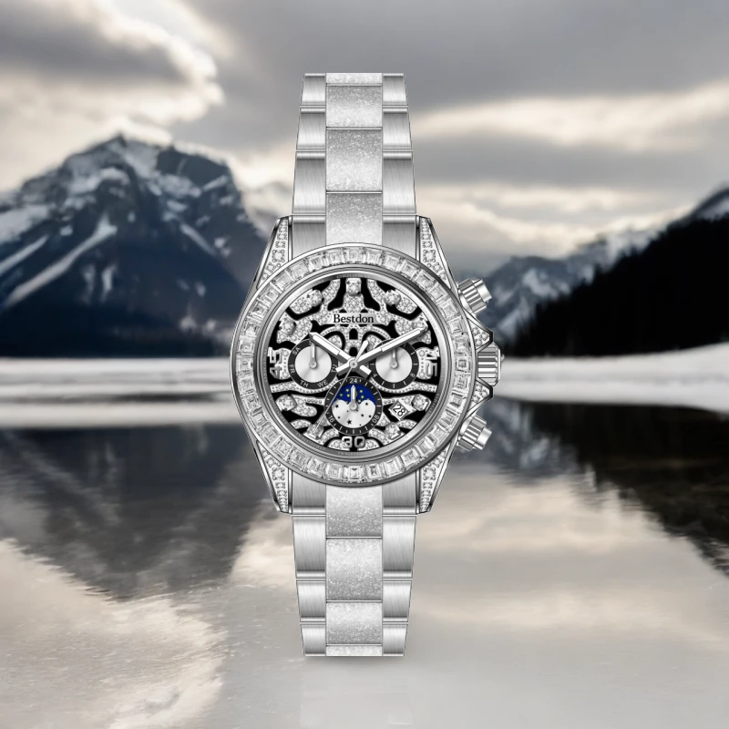 BangDun/邦顿铂金老虎迪男士全自动机械钢带名表高档手表铂金XP