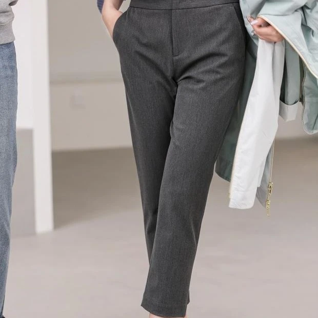 2022秋冬女士女款直筒弹力面料休闲通勤九分西裤烟管裤西装裤裤子