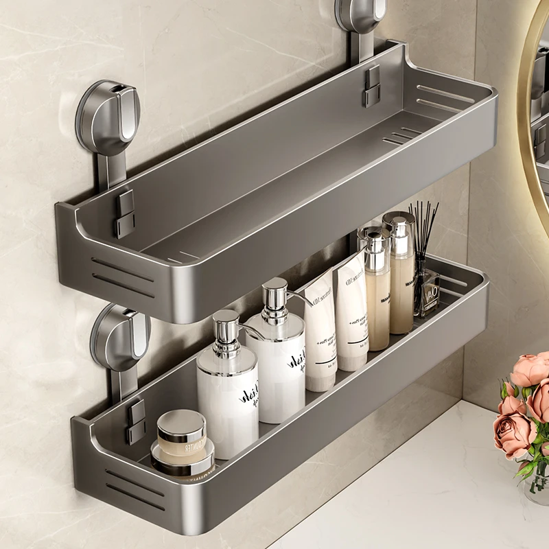 吸盘置物架卫生间壁挂免打孔墙上浴室置物架厕所洗手洗漱台收纳架
