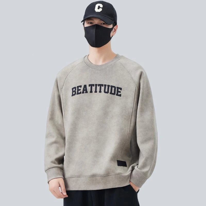 重磅美式卫衣男士秋冬季2024新款加绒加厚内搭打底衫男士上衣冬天