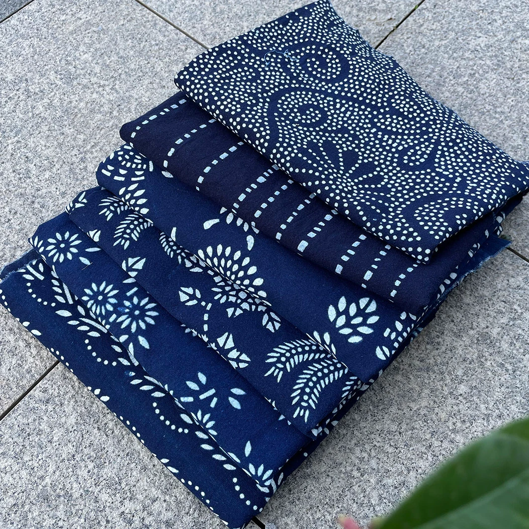 蜡染门户新款手工植物染民族特色印染棉服饰桌布布艺 缝纫辅料