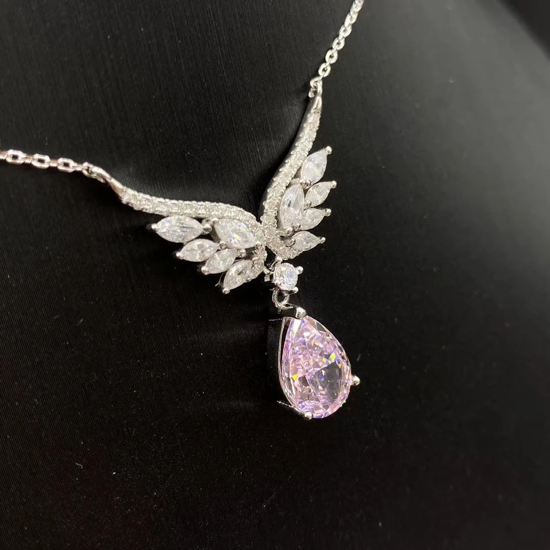 925银合成锆石银制品 【初见珠宝】合成锆石套链8-2C67X43