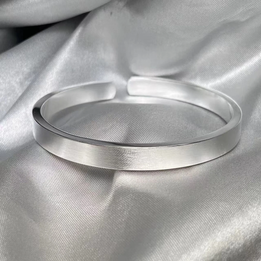 足银银制品 【小北珠宝】足银手镯16-2P20X170