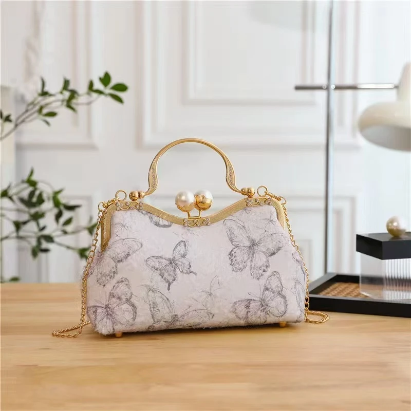 A102375,羽毛纱复古百搭链条旗袍宴会包,16*26