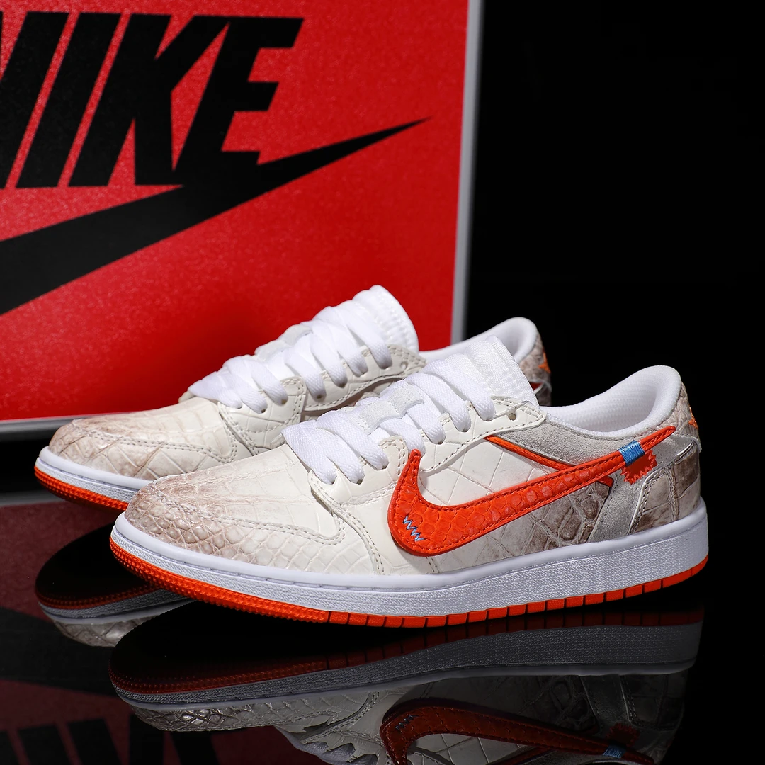 NIKE/耐克喜马拉雅鳄鱼皮联名款【定制球鞋】情侣款aj1耐克鞋定制鞋