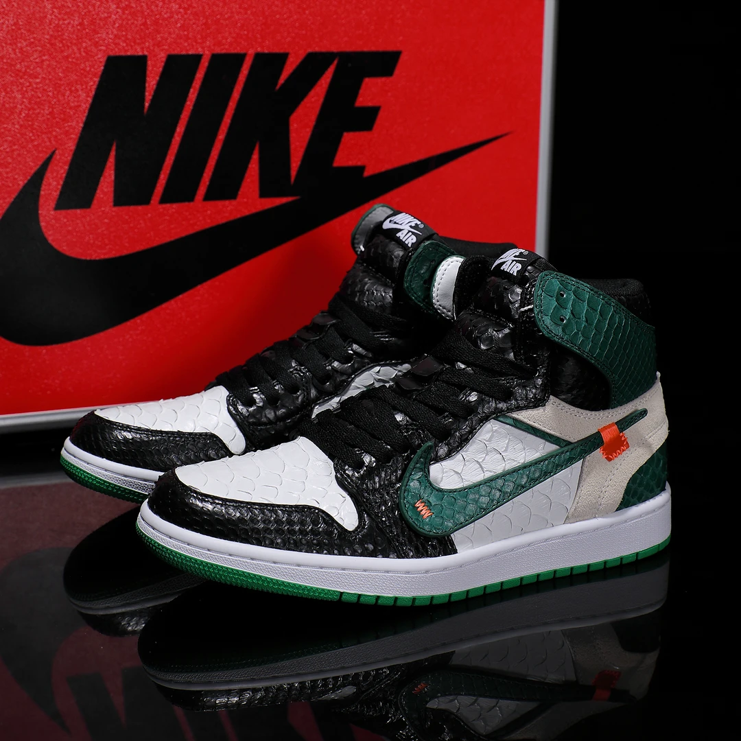 NIKE/耐克OW联名款黑绿蟒蛇皮【定制球鞋】时尚球鞋潮流潮鞋百搭