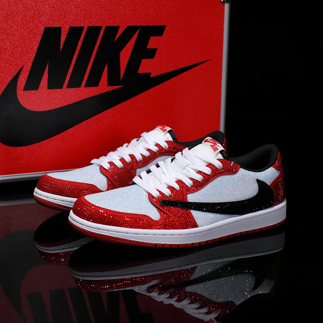 NIKE/耐克芝加哥倒钩烫钻低帮【定制球鞋】情侣款球鞋百搭潮鞋潮流