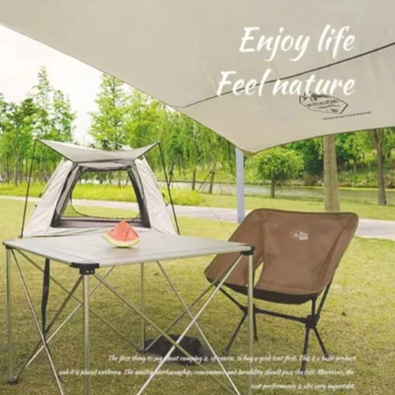 户外露营便携式折叠月亮椅超轻铝合金牛津布抗撕裂可收纳