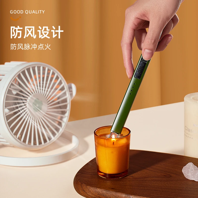 香薰蜡烛点火器电子脉冲充电款煤气燃气灶加长点火棒打火机长手柄