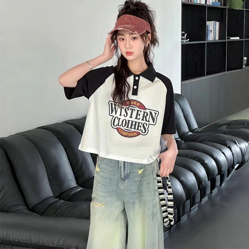 夏装2025夏季新款时尚洋气短袖女童中大童时髦潮流韩版宽松上衣潮