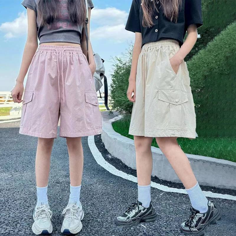 女童2025年夏季薄款时尚百搭工装短裤中大童洋气宽松薄款短裤潮流