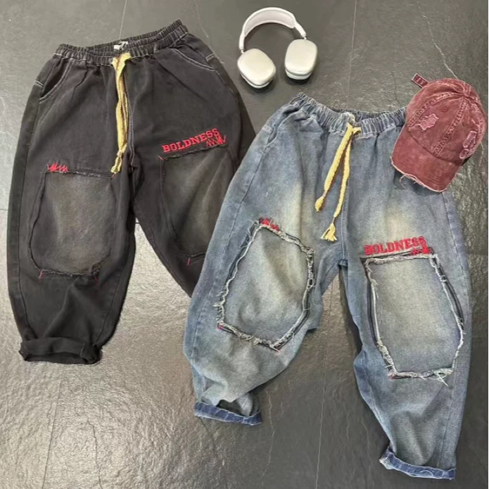 潮流百搭拼接休闲时尚牛仔裤 工艺款 （YBDW原创正版）5558