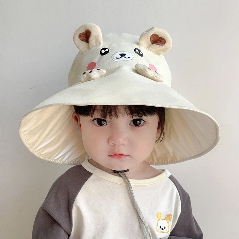 新品儿童遮阳帽防紫外线夏季大帽檐空顶帽男女宝宝防晒太阳帽调节