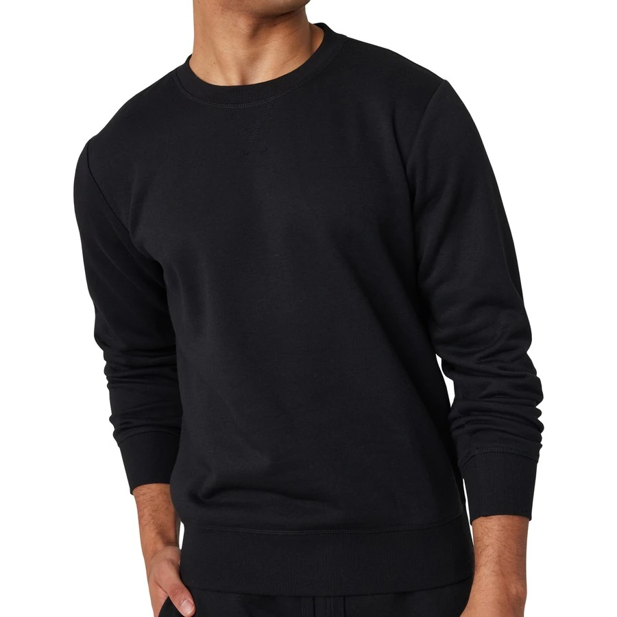 圆领卫衣男青年秋冬季套头加绒加厚保暖长袖宽松打底衫上衣