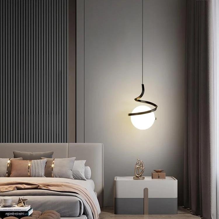旋转圆球小吊灯餐厅吧台北欧现代简约网红长线房间主卧室床头吊灯