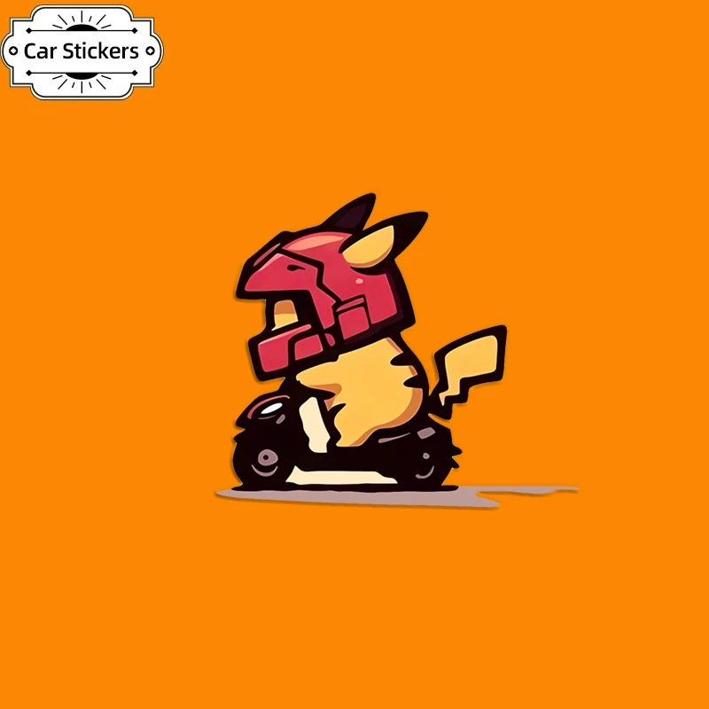 皮卡丘宝可梦卡通贴纸机车汽车电动摩托电瓶车装饰贴反光防水贴画