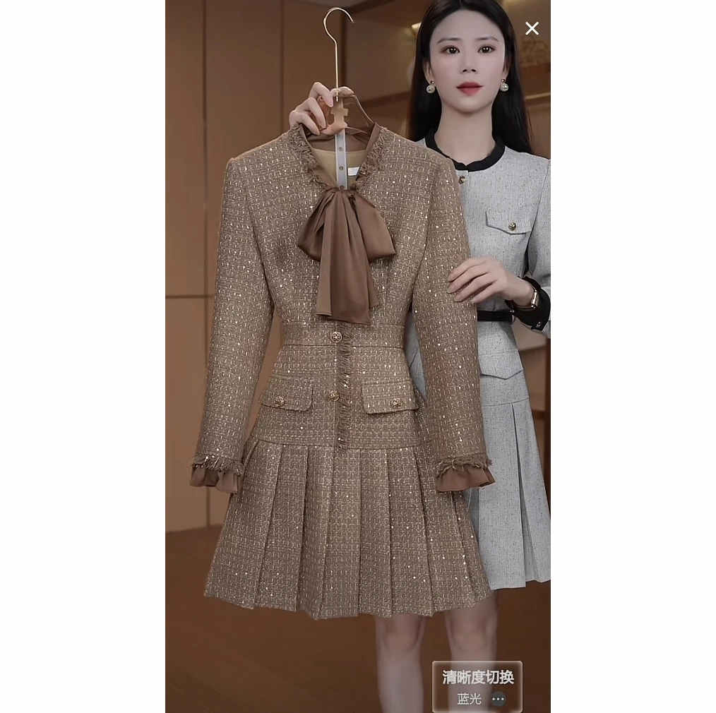 【语馨服饰】1871新款气质收腰显瘦连衣裙2