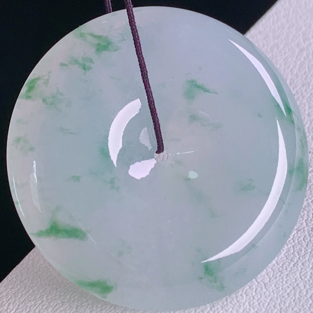 【实物拍摄 拍下就是发这个】冰飘花平安扣冰润滴翠完美翡翠A货