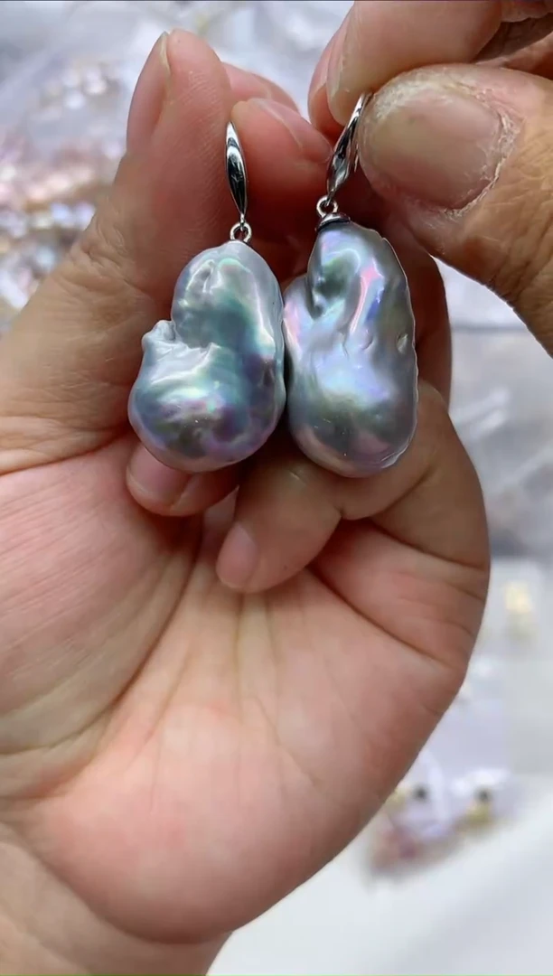 【闪购商品】淡水珍珠耳饰银S925镶嵌淡水珍珠耳饰