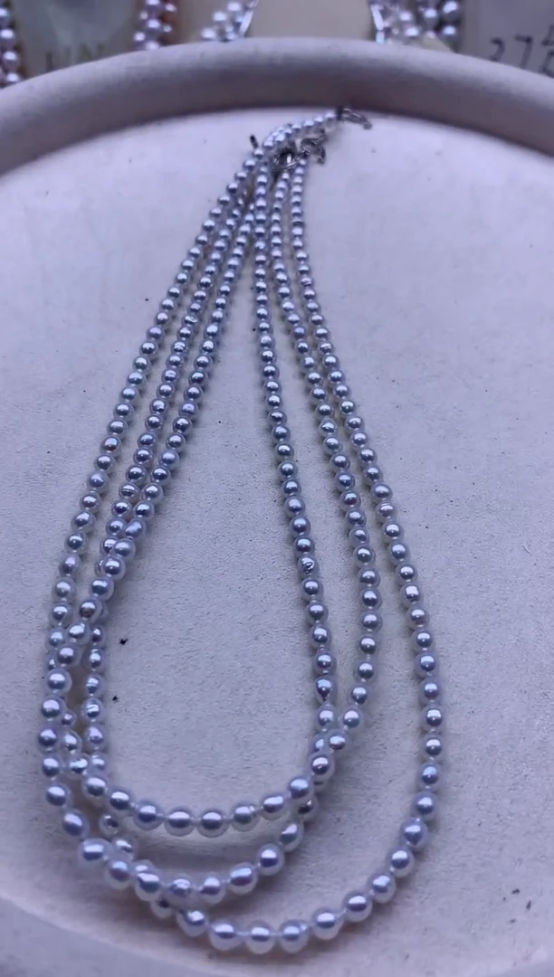 【闪购商品】淡水珍珠项链银S925镶嵌淡水珍珠项链多样性发其一