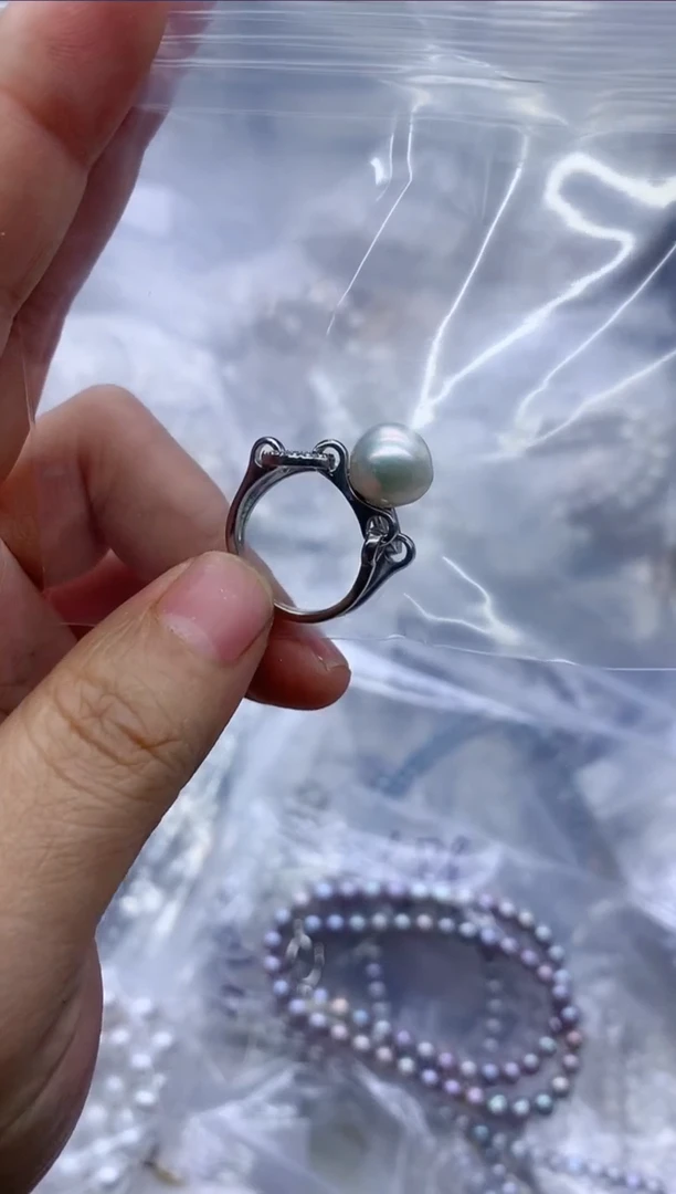 【闪购商品】淡水珍珠戒指银S925镶嵌淡水珍珠戒指