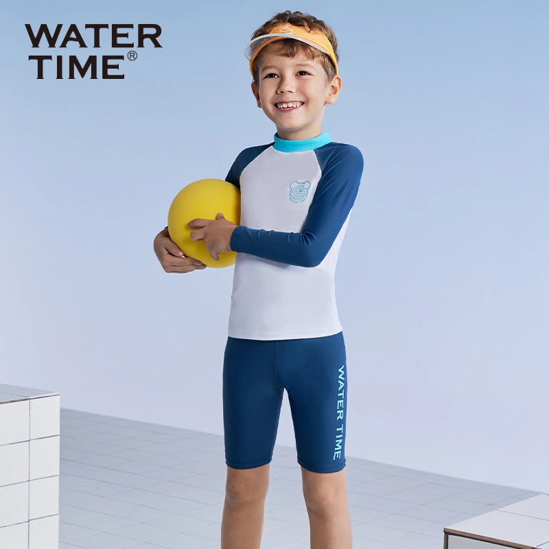 WaterTime儿童泳衣泳裤新款男童泡温泉中大童青少年分体专业泳装