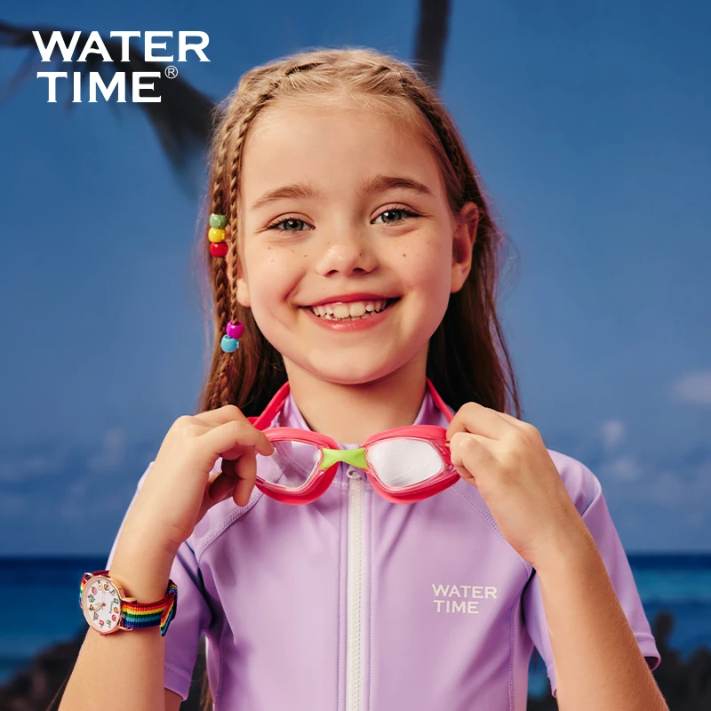 WaterTime儿童泳镜男女童大框防水防雾高清专业游泳眼镜泳帽装备