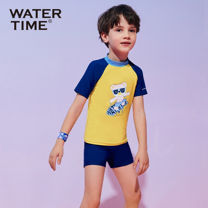 WaterTime儿童泳衣男女孩分体游泳衣中大童青少年游泳专业泳装