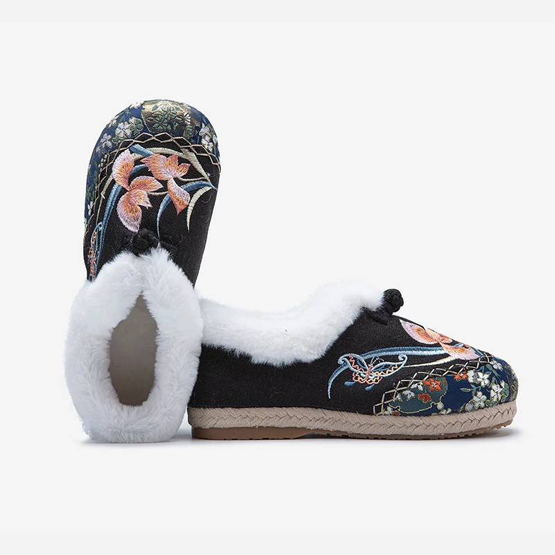 新款绣花国风冬季中国风加绒保暖民族风加厚棉鞋JXLM/1202-30