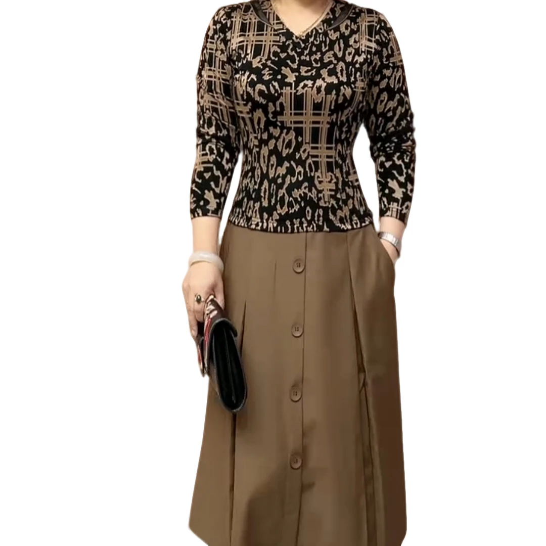 秋季新款时尚妈妈连衣裙