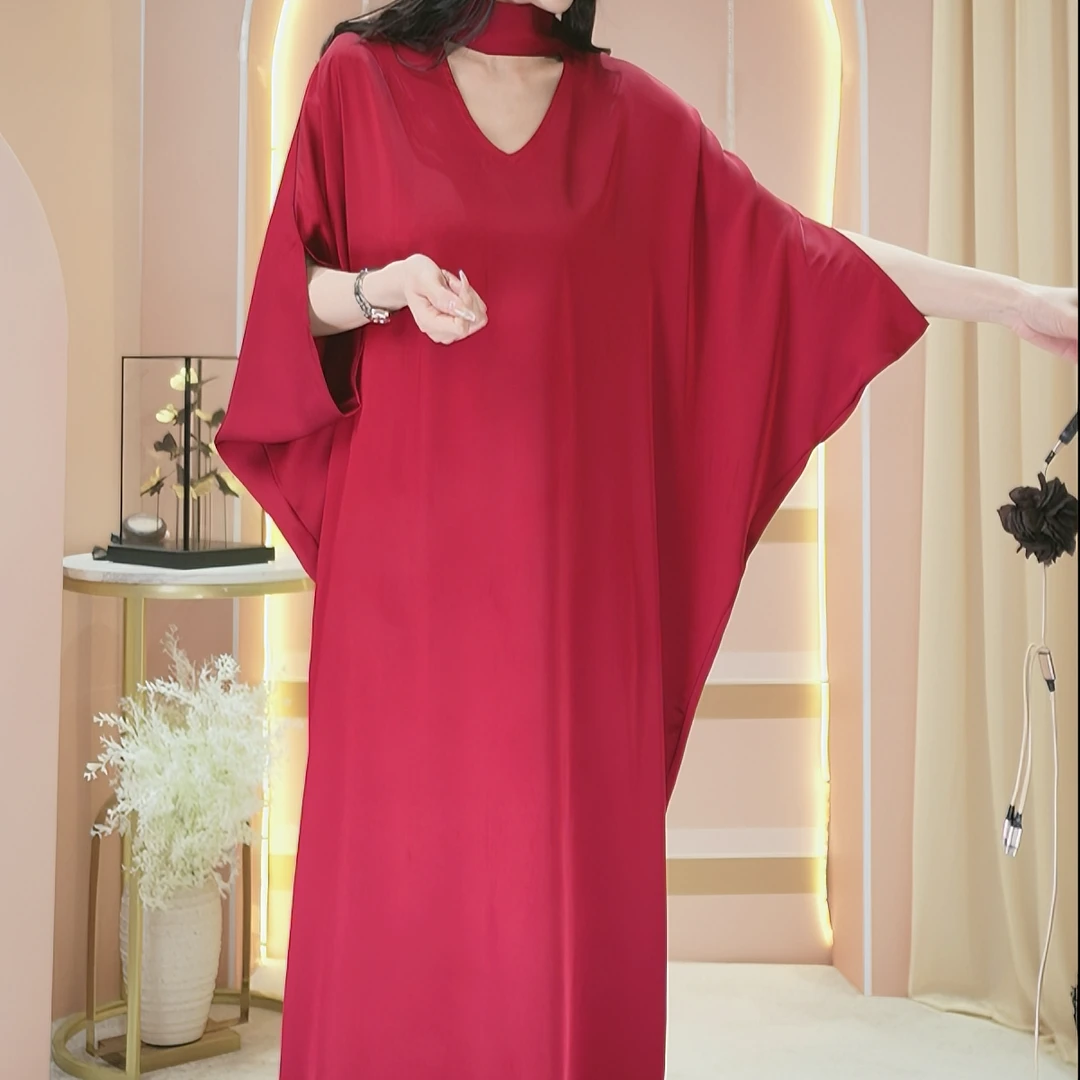 宝儿姐LEMONDISIN新款时尚气质纯色百搭宽松中长款连衣裙轻奢法式