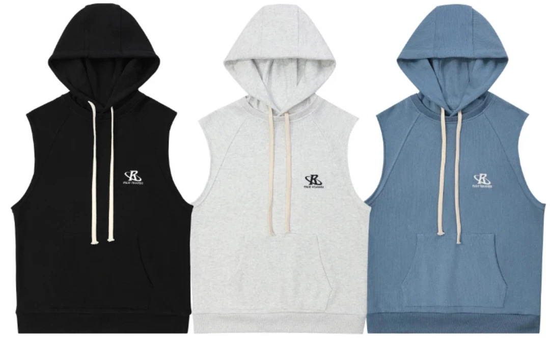 ch无袖卫衣宽松休闲连帽背心