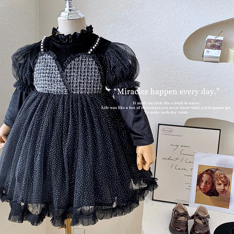 “歌剧魅影”小香风黑色公主礼服裙 22Q015 19'9