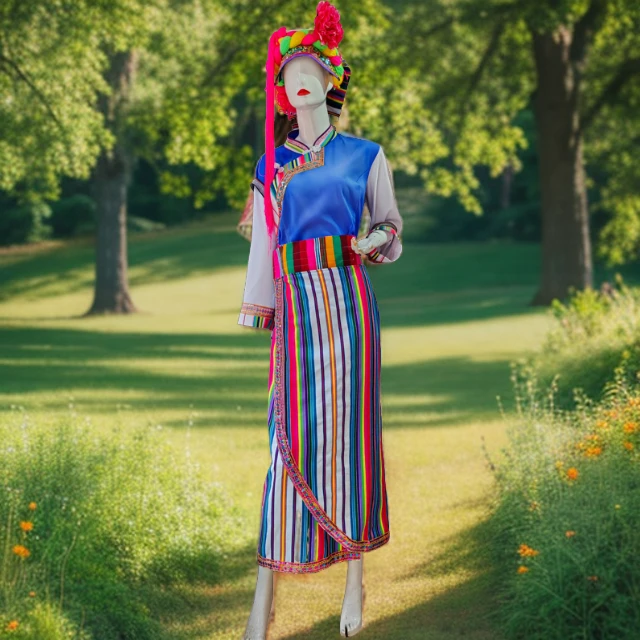 怒族服装条纹时尚龙族怒族2024女款丝巾高档气质女士夏季网红时尚