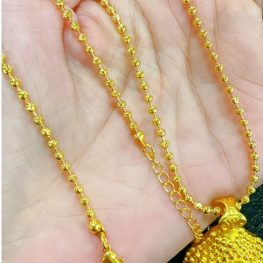 铜合金项链 卡3防敏玲珑珠项链（防过敏）