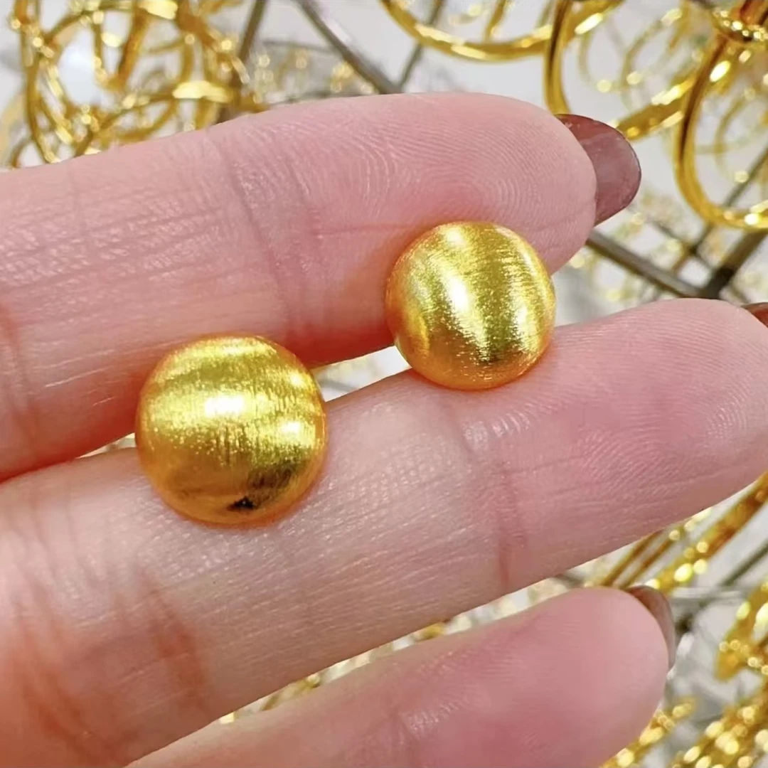 铜合金耳饰 卡7拉丝球球耳钉（敏感肌肤慎拍）
