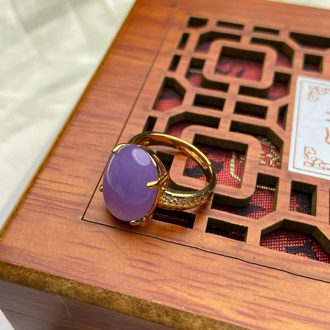非金属珐琅戒指  【私人定制】纯手工镶嵌紫色戒指LJB 6715