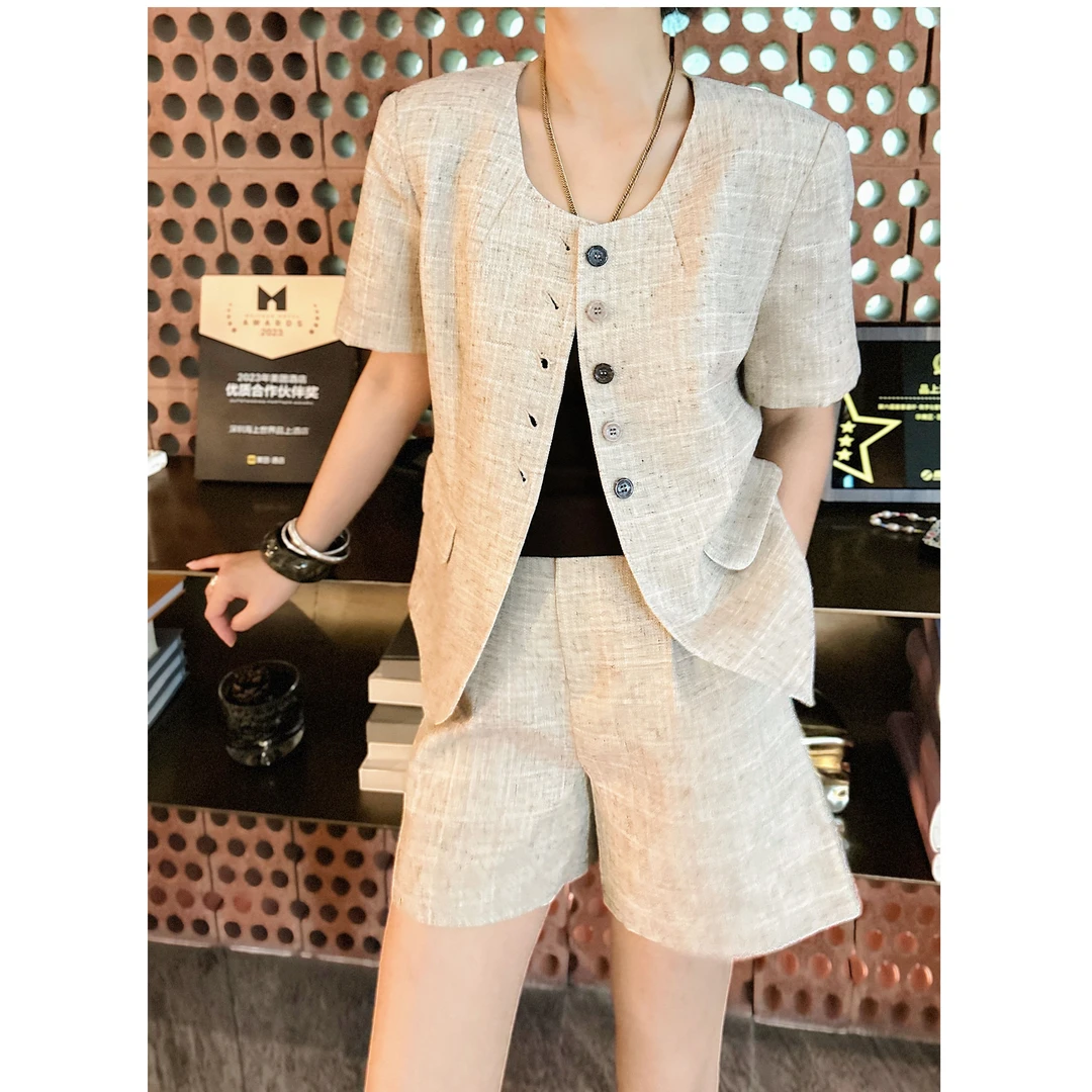 KIKI严选：24723-24725-PV家欧洲南油秋季新款外套短裤两件套装