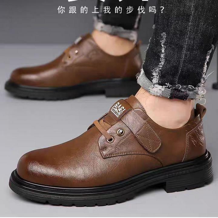 2024秋冬季新款真皮英伦工装鞋百搭男士休闲皮鞋货号9909时尚软底