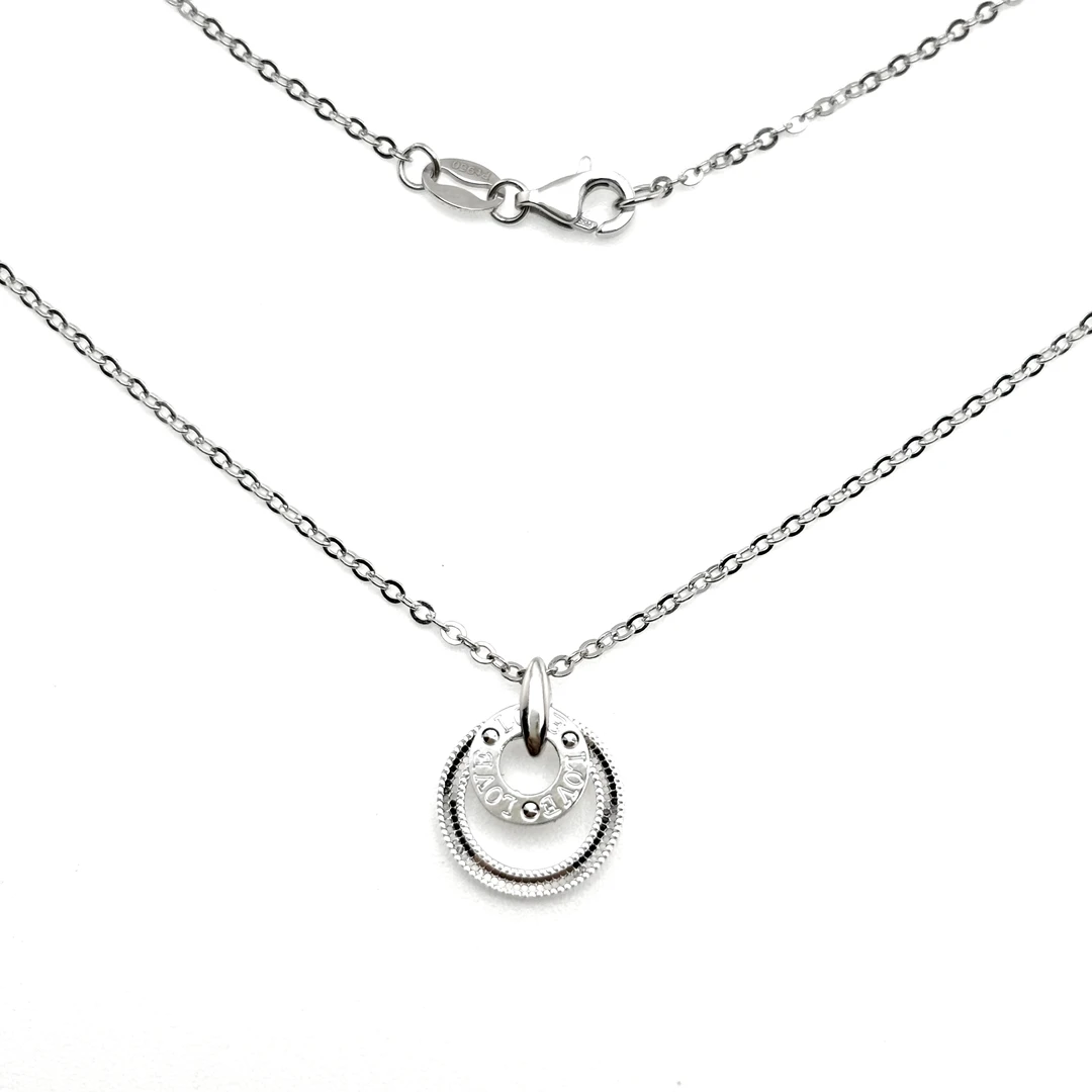 柴尔德珠宝铂金Pt950时来运转龙鳞Love套链  背面镜面卡钉 弹簧扣