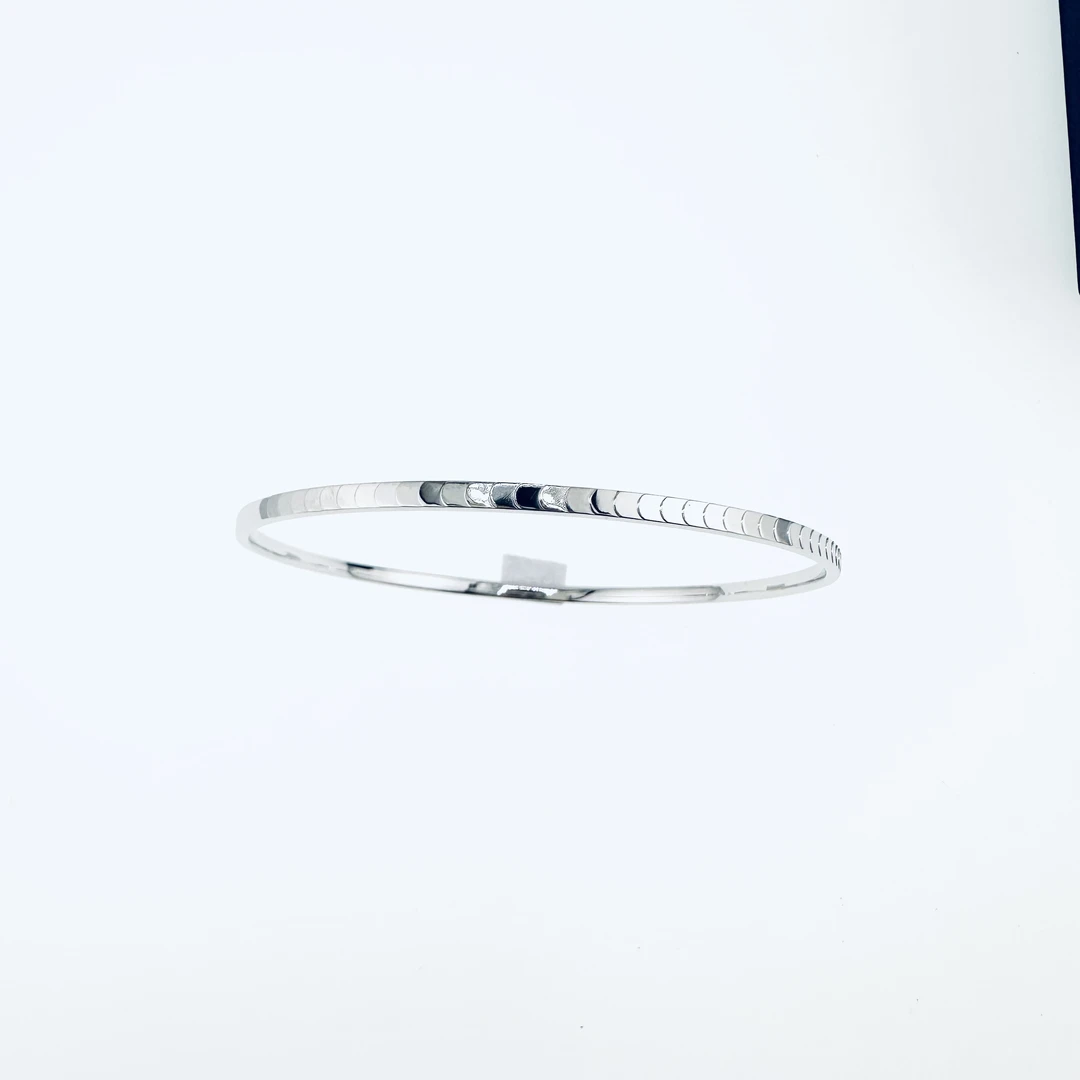 柴尔德珠宝铂金Pt950鱼鳞款圆镯手镯