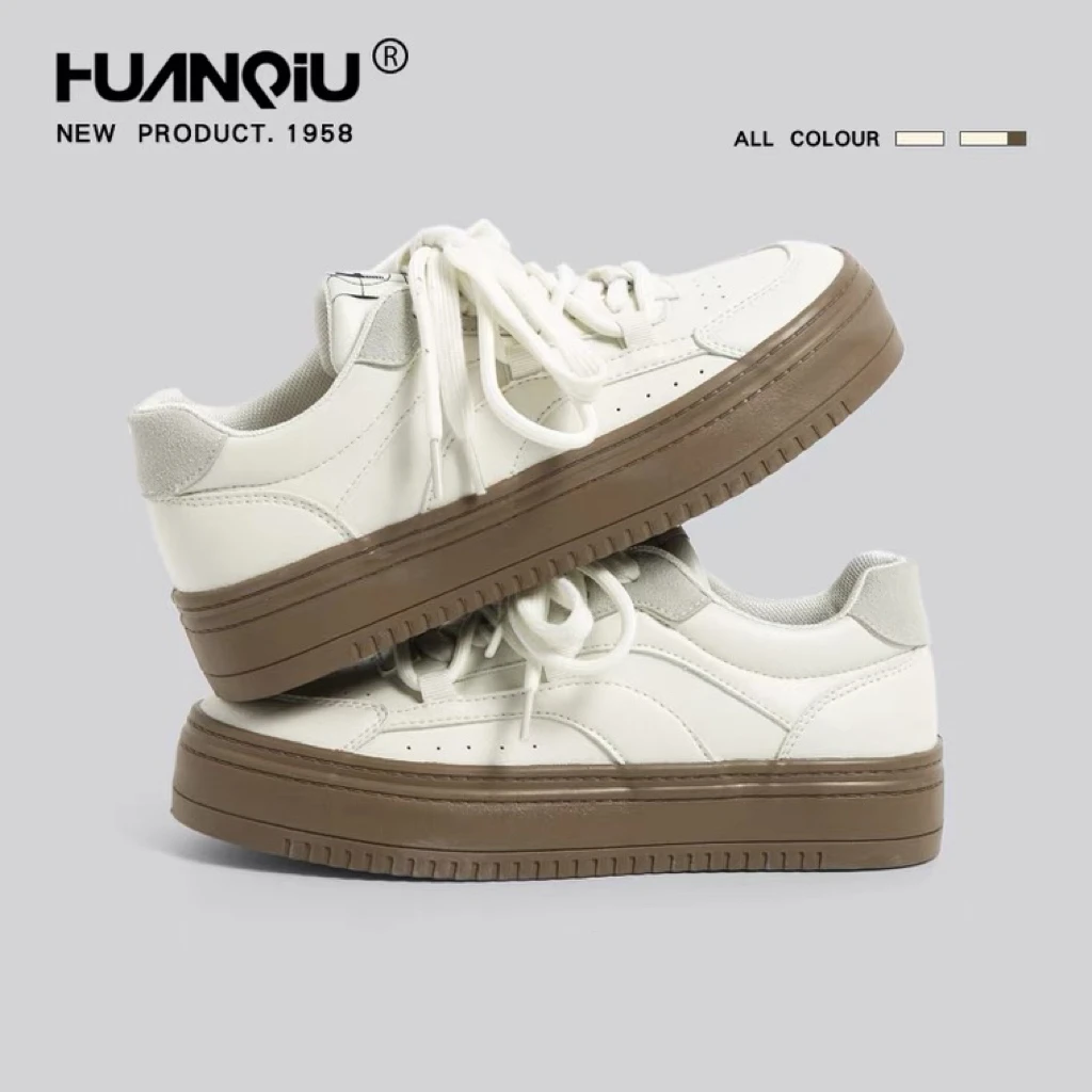 环球小白鞋女2024新款爆款板鞋春夏休闲运动鞋子小众百搭低帮厚底