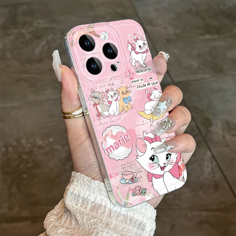 【直边透明壳】适用华为vivo荣耀oppo小米iPhone15玛丽猫手机壳