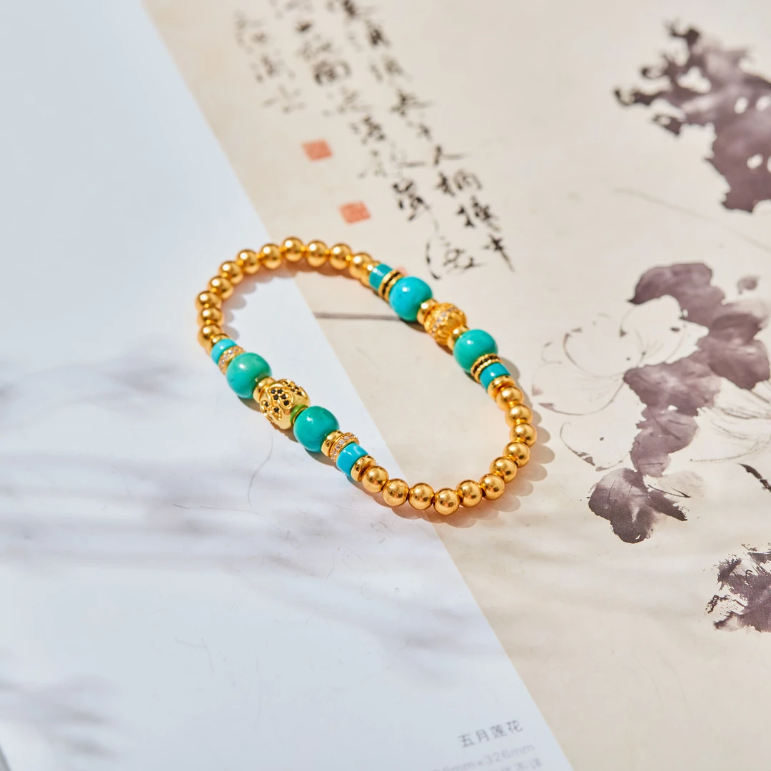 【玉氏珠宝】925银绿松手串多样性发一#XYGD094086-A