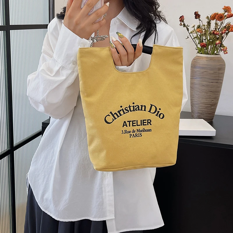 饭盒包外出上班文艺简约帆布包妈手提便当休闲布包袋子水桶提包