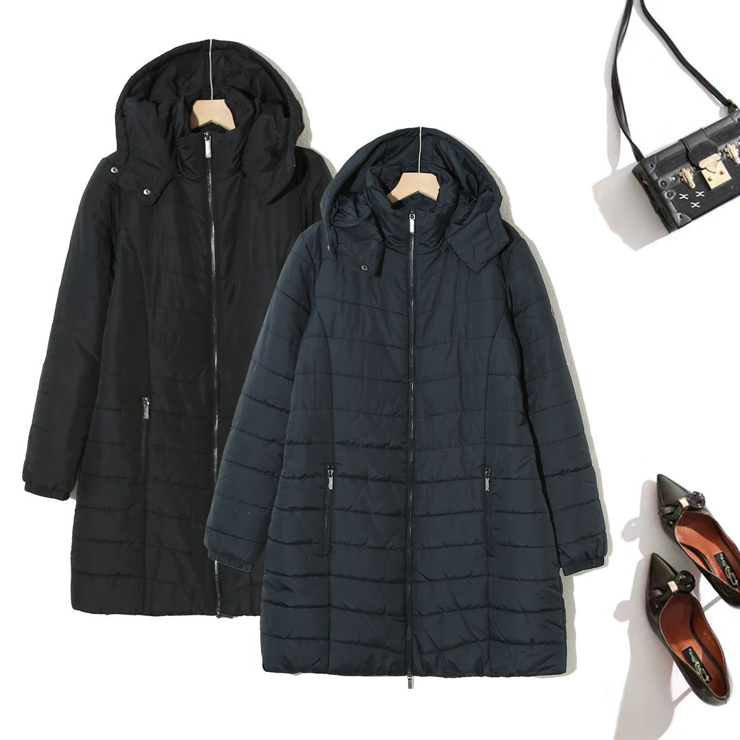 女士舒适收腰中长款立领棉服便携舒适休闲爆款轻薄款棉服C-CL513