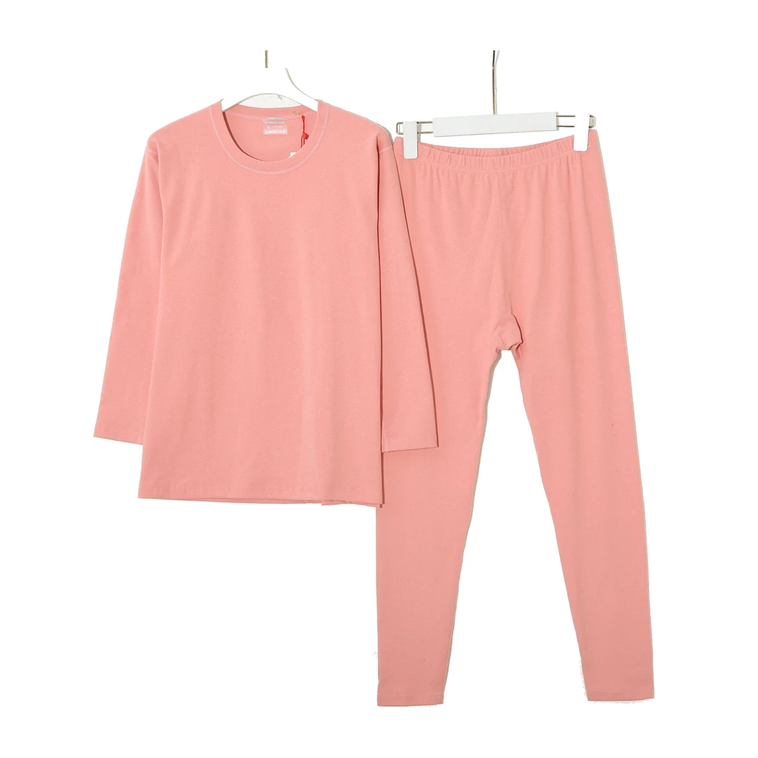 纯色保暖套装柔软亲肤圆领秋冬女士打底保暖秋衣秋裤套装6D584