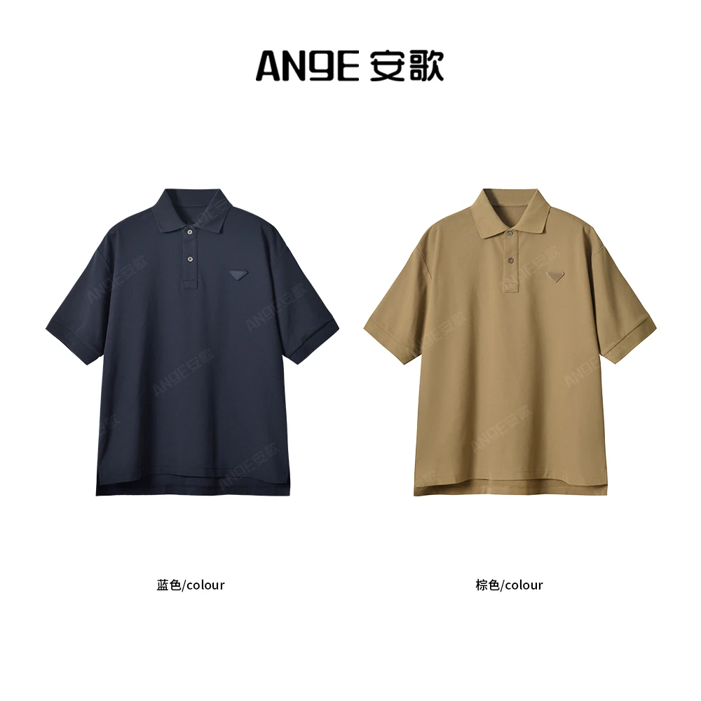 ANGE SUNNY【三角标POLO衫】时尚简约百搭上衣氛围感POLO衫